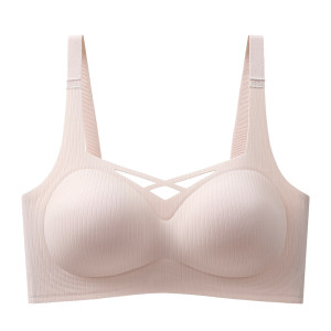 Women's underwear, small breasts gather and collect the secondary breasts to prevent sagging and make them look bigger 2025 new fixed cup, no steel ring, traceless bra