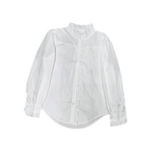 
Women's spring new Korean style stand collar 100% pure cotton base long sleeve top black ear shirt wear outside shirt