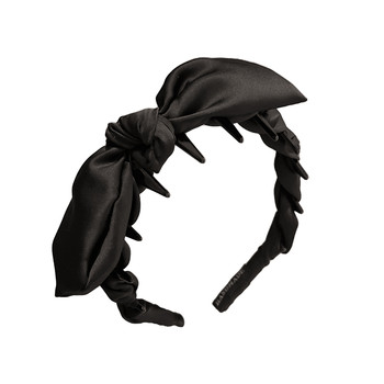 
Black bow headband for women high skull hairpin