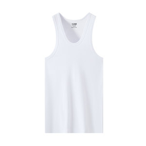 
Jiu Gun Lu Pure Cotton Men's Vest Men's Full Cotton Sports Sweat-absorbing White Inner Sleeve Spring and Summer Boys Bottomed Sweatshirt Summer Clothing