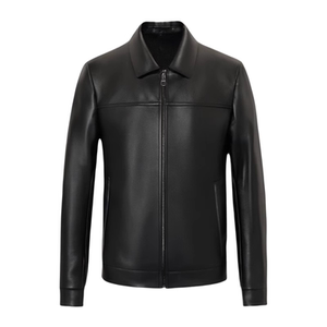 
Leather jacket for men genuine leather lapel new style Haining top layer cowhide pure leather classic fashionable zipper casual jacket trendy