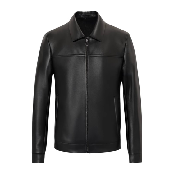 
Leather jacket for men genuine leather lapel new style Haining top layer cowhide pure leather classic fashionable zipper casual jacket trendy