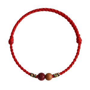 Year of the zodiac peach wood cinnabar red rope bracelet anklet children baby adult shock summer simple thin bracelet