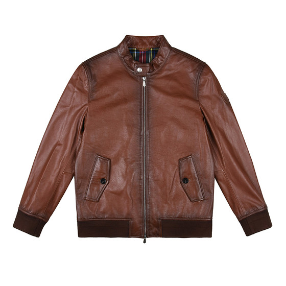 
Reddy Pole men's old Qian style genuine leather leather jacket 2025 autumn new oil wax cowhide leather stand collar leather jacket men