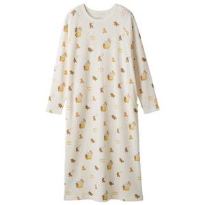 
gelato pique25 autumn and winter new women's nightgown honey bear all over print dress long sleeve PWCO254330