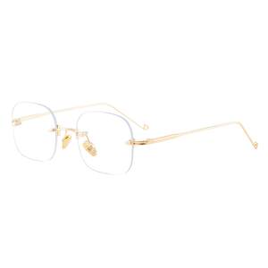 
Gold wire net red ultra-light anti-blue light frameless myopia glasses for men, trendy online, can be equipped with prescription eyeglass frames for women