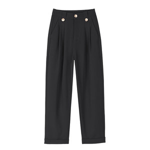 
Ice silk harem pants for women 2026 new summer thin style nine-point extra large size fat mm pear-shaped figure carrot suit pants
