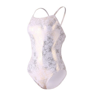 JKUSS Korean genuine triangle conjoined swimsuit women's professional training high fork thin band fashion white moonlight swimsuit