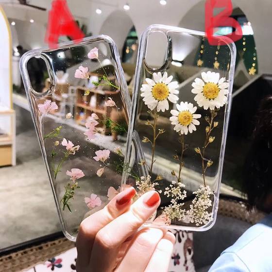 适用于iPhone15 14 13 12 11 ProMax genuine flower case iPhoneX Xr Xs Max 16plus cover case真花手机壳