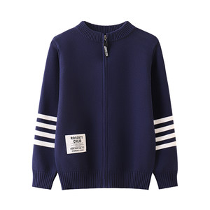 
Boys cardigan sweater jacket spring 2026 new children's zipper sweater medium and large children spring and autumn boys autumn and winter