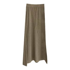 Autumn warm comfortable cashmere knitted skirt 2024 new Korean version waist thin and thin mid -length skirt female
