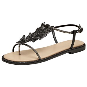 
Tianmeiyi butterfly effect one-length strip rhinestone flat sandals for women wearing casual fashion sandals for summer new style