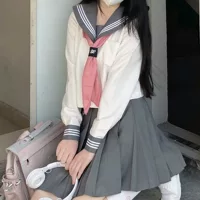 Оригинальная базовая студенческая юбка в складку, комплект, японская школьная юбка, короткий рукав