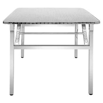 
Stainless steel folding table dining table home large round table restaurant