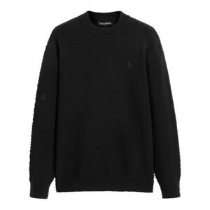 
Peacebird men's clothing winter black sweater slim and warm solid color pullover base knitted sweater