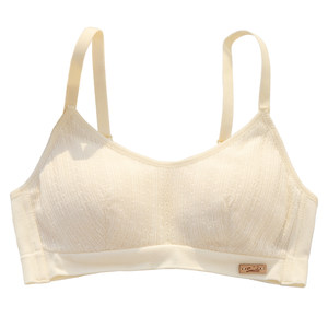 Underwear for women without steel rings, thin big breasts, small cotton, students, high school students, pure desire to gather bra set