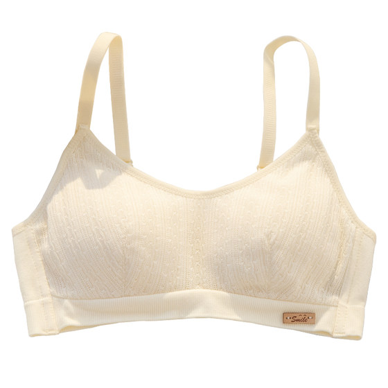 Underwear for women without steel rings, thin big breasts, small cotton, students, high school students, pure desire to gather bra set