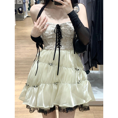 taobao agent Sexy tube top, dress, spring summer fitted brace, belt, 2022 collection, tutu skirt