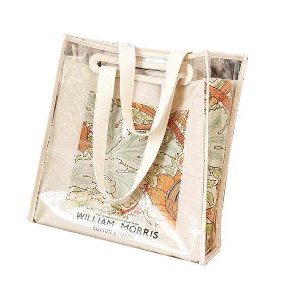 New jelly waterproof canvas bag female students commute big bags and hand -lifted large -shoulder large capacity Class Totbags
