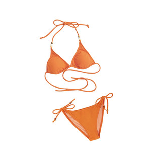 
Hot girl bikini sexy pure desire pearl strap high-end vacation split small breasts push-up hot spring swimsuit for women