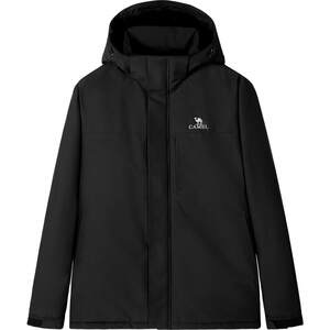 Camel men's jacket cotton clothes men's winter hooded plus velvet thickened warm cotton waterproof couple cotton jacket men
