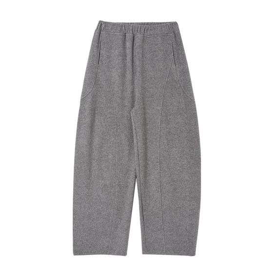 MASANON maternity pants winter casual wide-leg pants winter wear plus velvet thickened woolen glutinous rice trousers autumn and winter