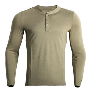 
Merino wool quick-drying men's Henry shirt outdoor long-sleeved T-shirt mountaineering base shirt running sports top H39
