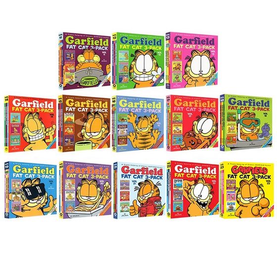 加菲猫英文原版漫画 13册39个故事 Garfield Fat Cat 3 Pack 经典趣味幽默漫画 儿童图画故事书 Jim Davis