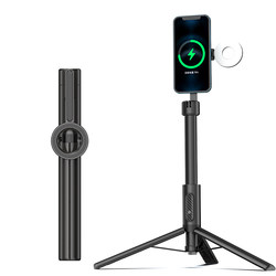 Three-in-one magnetic selfie stick fill light wireless charging