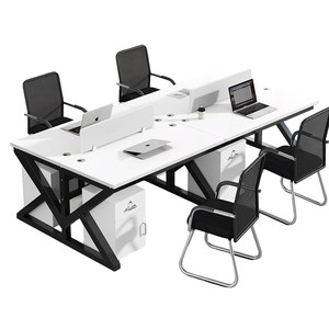 
Staff office desk and chair combination modern four or six person screen computer desk manager office desk staff station
