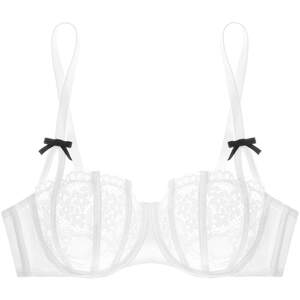 
Curious Miss Eyelashes Underwear Female Female Thin Anti-Sagging French Pure Lace Bra Set White Rabbit Ear Cup