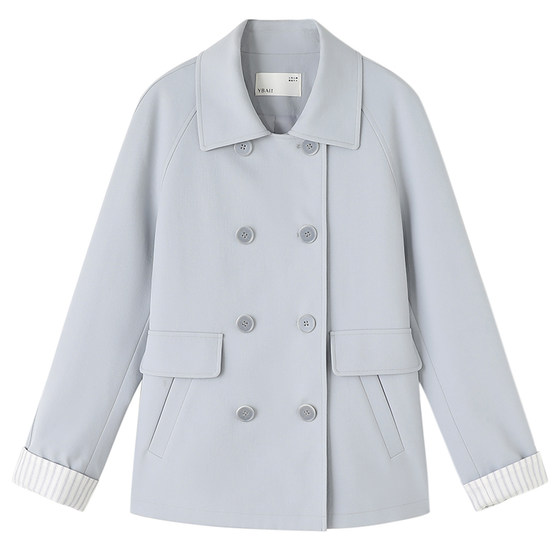 
YBAI/Yibai 2026 spring new style fashionable simple temperament versatile cuffs cuffs contrasting color windbreaker jacket for women