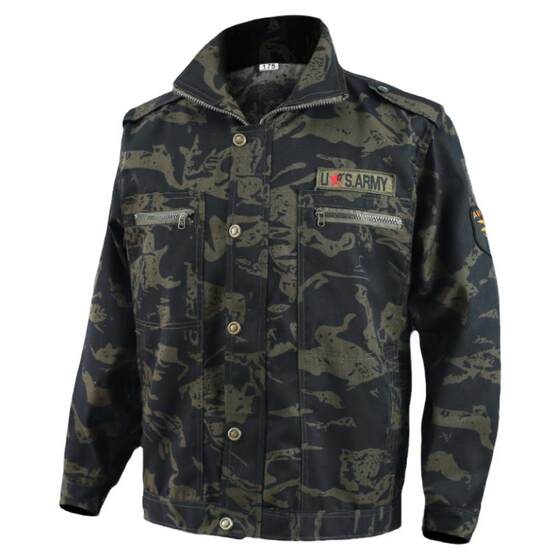 Camouflage jacket Men's clothes spring and autumn long -sleeved jacket work clothes more loose and wear -resistant site auto repair labor insurance service