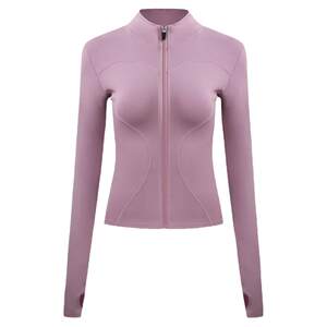 Explosion sunscreen fitness suit stands up and leisure tights, thin shirt yoga clothes female long -sleeved fast dry jacket jacket