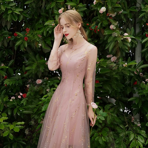 Зимнее платье подружки невесты, розовое вечернее платье, юбка, коллекция 2023, длина миди, по фигуре
