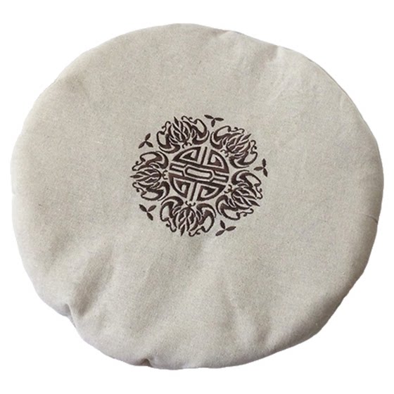 
Four seasons universal round seat cushion chair cushion Zen small stool cushion cotton linen dining chair cushion office chair cushion thin embroidery