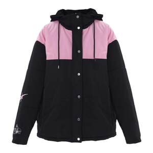 
Beam-mixed kimchi PC Devil horn hooded cotton jacket embroidered stand collar American couple loose winter jacket men and women personality