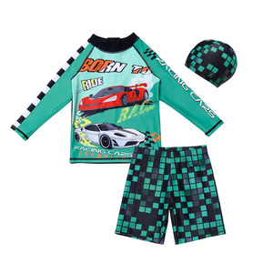 
Boys Swimsuit Suit 2026 Children's Summer New Racing Cartoon Long Sleeve Sunscreen Long Sleeve Quick-Drying Swimsuit Pants