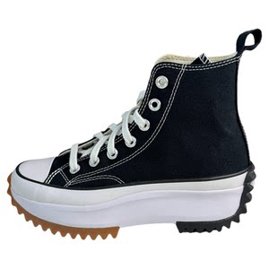 
Converse Run Star Hike men's and women's black and white high-top shooting star thick-soled casual canvas shoes 166800c