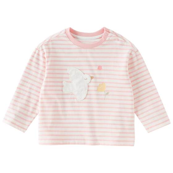 
David Bella girls striped T-shirt 2026 new spring boys pure cotton long-sleeved bottoming shirt children's category A tops