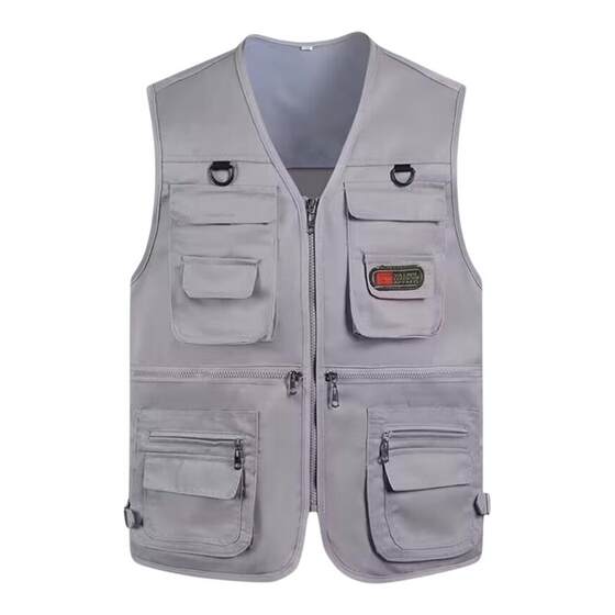 
Spring and Autumn Thick Vest for Middle-aged and Elderly Men's Vest Multi-Pocket Casual Photography Fishing Horse Clipper Mountaineering Vest Daddy's Knives