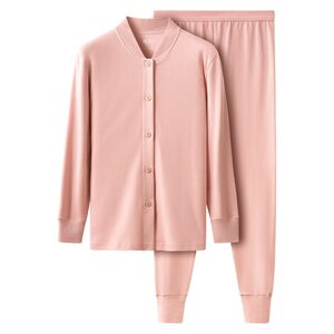 Middle -aged and elderly girl autumn clothes autumn pants pure cotton shirt dad loose large size base warm underwear Mom men's suite
