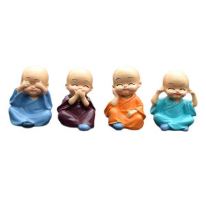 
Car interior accessories ornaments creative cute internet celebrity four not little monks personalized car center console decoration supplies