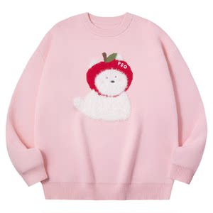 
PSO Brand Men's Women's Apple Puppy Imitation Rabbit Fleece Pullover Sweater Lazy Style Couple Knitted Sweater