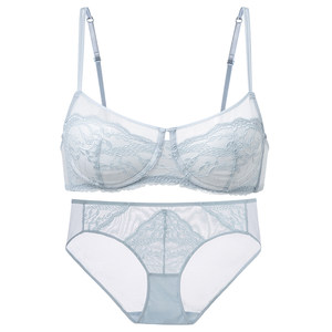 
Forlé Girl French Lace Small Breast Underwear Women's Wire-Free Anti-Bump Sexy Bra Comfortable Bra Set