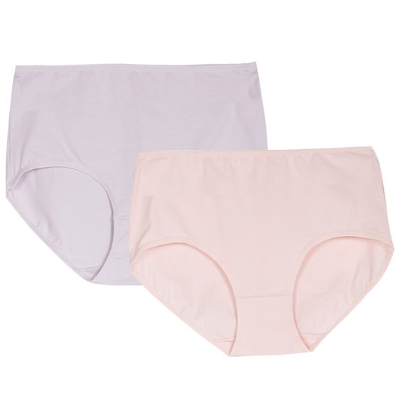 Copper cow stretch cotton women's briefs (2 packs) solid color mid-waist underwear breathable and skin-friendly VC034