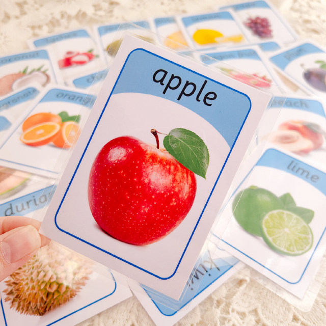 Fruit English Word Cards English Word Cards Flash Cards Toddlers English Word Flash Cards ໂຮງຮຽນປະຖົມພາສາອັງກິດ