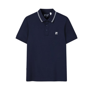 
FILA Elite men's knitted short-sleeved POLO shirt 2026 summer new simple basic casual top
