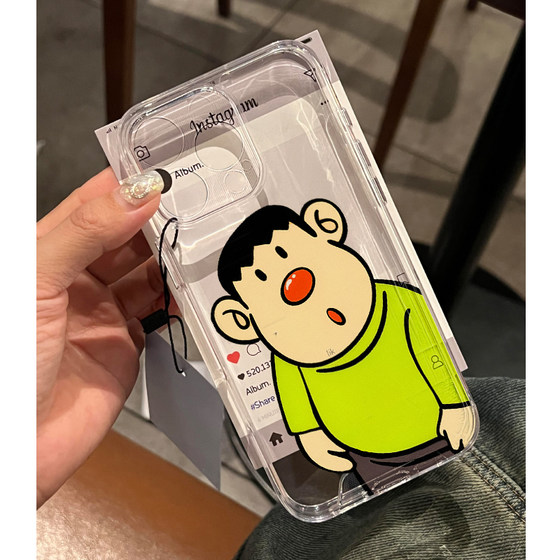 卡通红鼻子胖虎适用华为Pura70苹果15promax手机壳小米iPhone14/13防摔OPPOReno12荣耀200vivox100siQOOz9x套