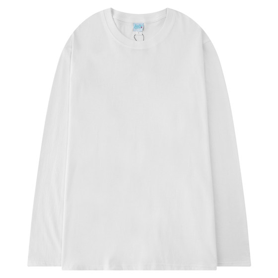 Autumn and winter tide brand white long -sleeved T -shirt men and women pure cotton port breeze ins Voly loose lazy style chIC top